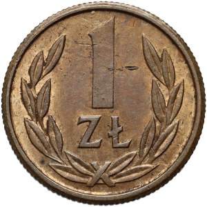 People's Republic of Poland, 1 zloty without date, reverse technological test, bronze