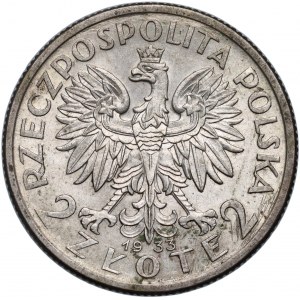 II RP, 2 złote 1933, Warszawa, Głowa Kobiety