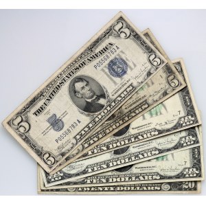 United States of America, 5-20 dollars banknote set 1934 (6 pieces)