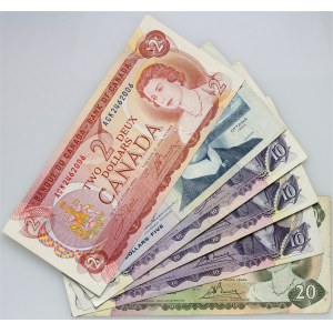 Canada, set of 2-20 dollars banknotes 1971-1988 (6 Pieces)