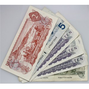 Canada, set of 2-20 dollars banknotes 1971-1988 (6 Pieces)