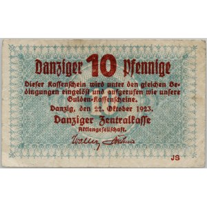 Wolne Miasto Gdańsk, 10 pfennige, 22.10.1923