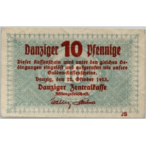 Wolne Miasto Gdańsk, 10 pfennige, 22.10.1923