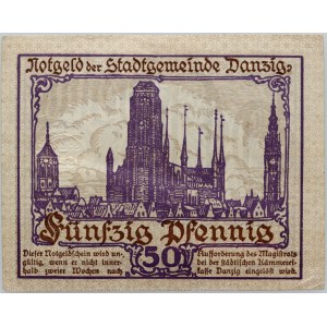 Wolne Miasto Gdańsk, 50 fenigów 15.04.1919, fioletowy