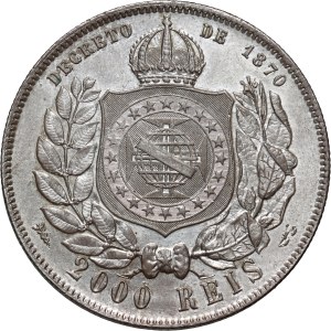 Brazil, Pedro II, 2000 Reis 1889