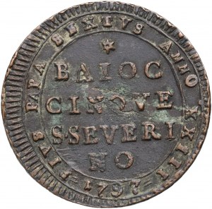 Vatican, Papal, States, Pius VI, 5 Baiocchi 1797, Rome