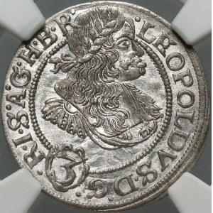 Śląsk pod panowaniem austriackim, Leopold I, 3 krajcary 1669 SHS, Wrocław