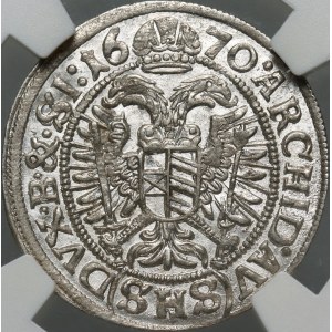 Śląsk pod panowaniem austriackim, Leopold I, 3 krajcary 1669 SHS, Wrocław