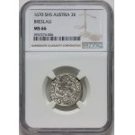 Śląsk pod panowaniem austriackim, Leopold I, 3 krajcary 1669 SHS, Wrocław