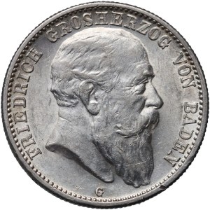 Germany, Baden, Friedrich I, 2 Mark 1907 G, Karlsruhe