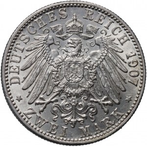 Germany, Baden, Friedrich I, 2 Mark 1907 G, Karlsruhe