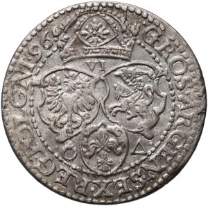 Sigismund III Vasa, sixpence 1596, Malbork