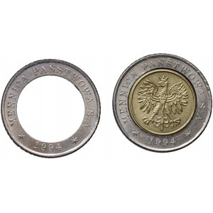 III RP, Próba tłoczenia 5 złotych 1994 wraz pierścieniem