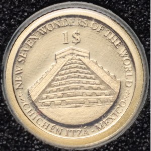 Solomon islands, Elizabeth II, 1 Dollar 2013, gold, Seven Wonders of the World: Chichen Itza, low mintage