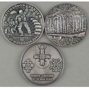 Polska, zestaw medali o tematyce wojskowej (3 sztuki)