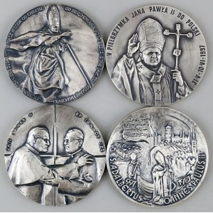 Polska, zestaw medali o tematyce pontyfikatu Jana Pawła II (4 sztuki)