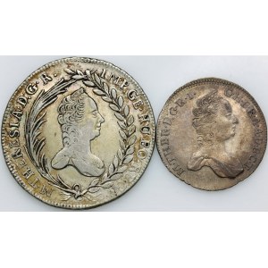 Hungary, Maria Theresa, set of coins from 1756-1758, (2 pieces)