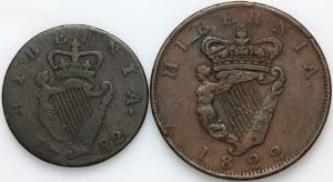 Ireland, set of coins from 1782-1822, (2 pieces)