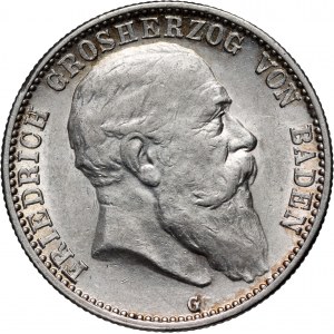 Germany, Baden, Friedrich I, 2 Mark 1907 G, Karlsruhe