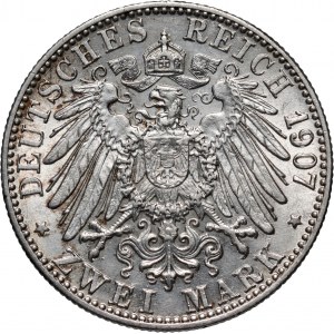 Germany, Baden, Friedrich I, 2 Mark 1907 G, Karlsruhe