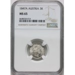 Austria, Ferdinand I, 3 Kreuzer 1847 A, Vienna