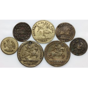 France, 19th century token set, (7 pieces)
