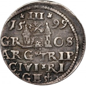 Zygmunt III Waza, trojak 1599, Ryga
