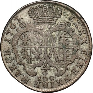 August III, 1/6 thaler 1763 EDC, Leipzig