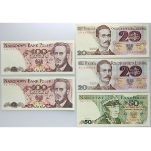PRL, serie di banconote 1982-1988, (5 pezzi)