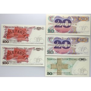 PRL, serie di banconote 1982-1988, (5 pezzi)