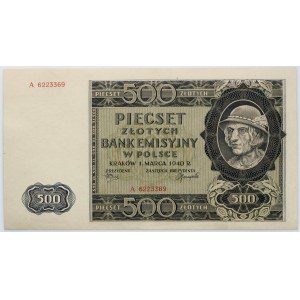 Generalne Gubernatorstwo, 500 złotych 1.03.1940, seria A