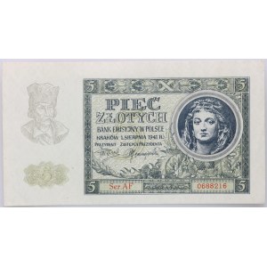 Generalne Gubernatorstwo, 5 złotych 1.08.1941, seria AF