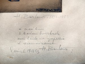 Henryk Berlewi (1894-1967), Stuhl mit rotem Faltenwurf (mit Widmung), 1950/53