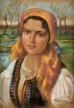 Artist unrecognized, Portrait of a peasant woman, 1945