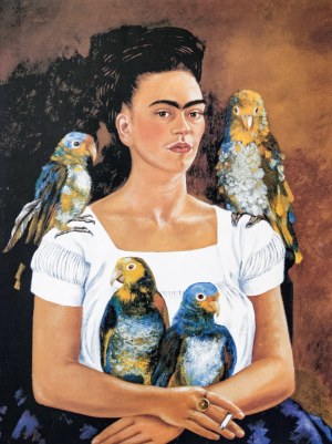 Frida Kahlo (1907-1954), Autoportrét s papoušky