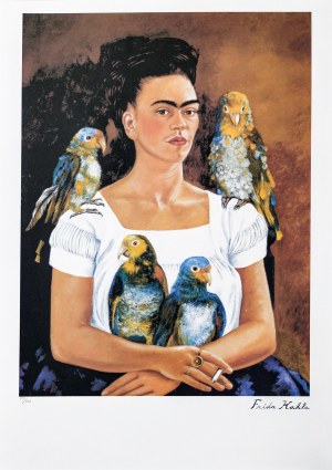 Frida Kahlo (1907-1954), Autoportrét s papagájmi