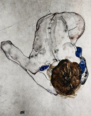 Egon Schiele (1890-1918), Nu en bas bleu