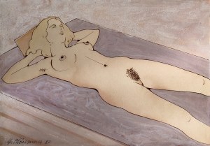 Henryk Płóciennik (1933-2020), Nudo sdraiato, 1987