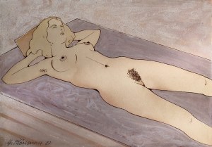 Henryk Plóciennik (1933-2020), Lying nude, 1987