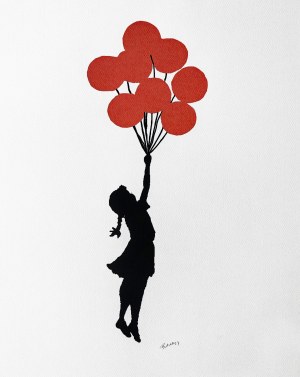Banksy (né en 1974), Fille avec des ballons