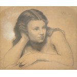 Artur Grottger (1837-1867), Portrait romantique d'une jeune femme, 1858