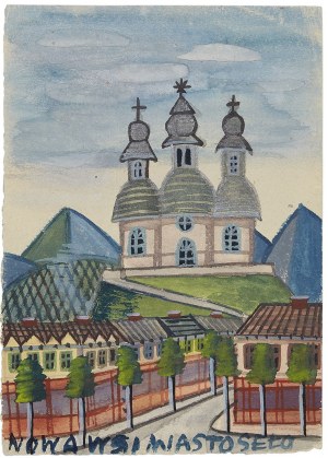 Nikifor Krynicki (1895-1968), Blick auf die Kirche,