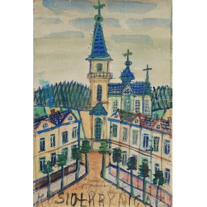 NIKIFOR KRYNICKI (1895-1968), Krynica - widok na kościół