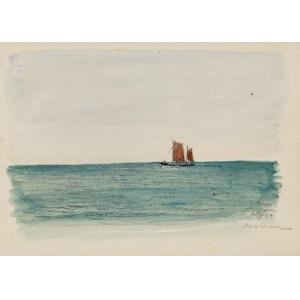 Marian MOKWA (1889-1987), Motywy morskie - zestaw 6 prac ze szkicownika artysty, 1922
