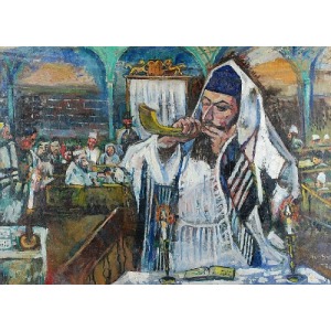 Nathan GRUNSWEIGH (1880-między 1966 a 1977), W synagodze, 1947