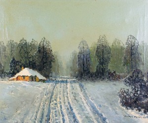 Wiktor KORECKI (1890-1980), Pejzaż zimowy, ok. 1970