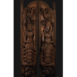 Porte sculptée, 19e-20e siècle, Birmanie