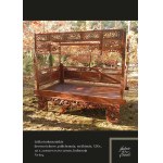 Lit en teck sculpté, 19ème siècle, Indonésie