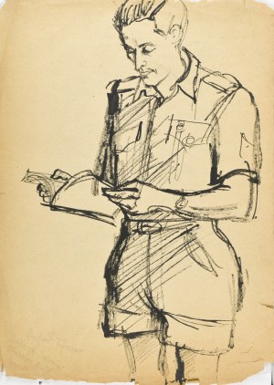 Zdzisław LACHUR (1920 - 2007), Portret czytającego mężczyzny