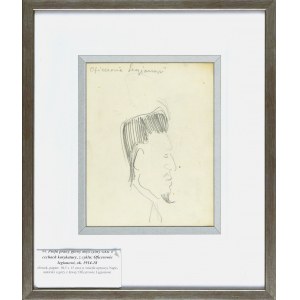 Stanisław KAMOCKI (1875-1944), Profil droit d'une tête d'homme, esquisse aux traits caricaturaux, de la série : Officiers légionnaires, vers 1914-1918.